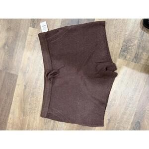 Auden Brown Cozy Knit Drawstring Shorts 2X